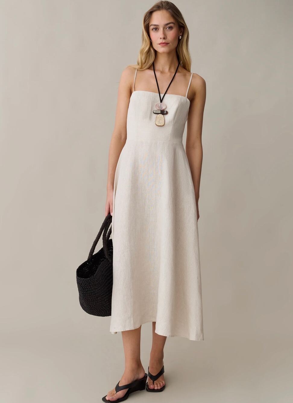 New O.P.T  few Moda Khalani Linen dress oatmeal  $222 sz 6